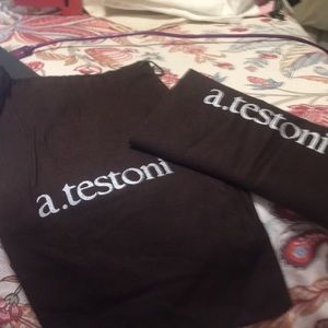 A. Testoni shoe bags / dust bags pair